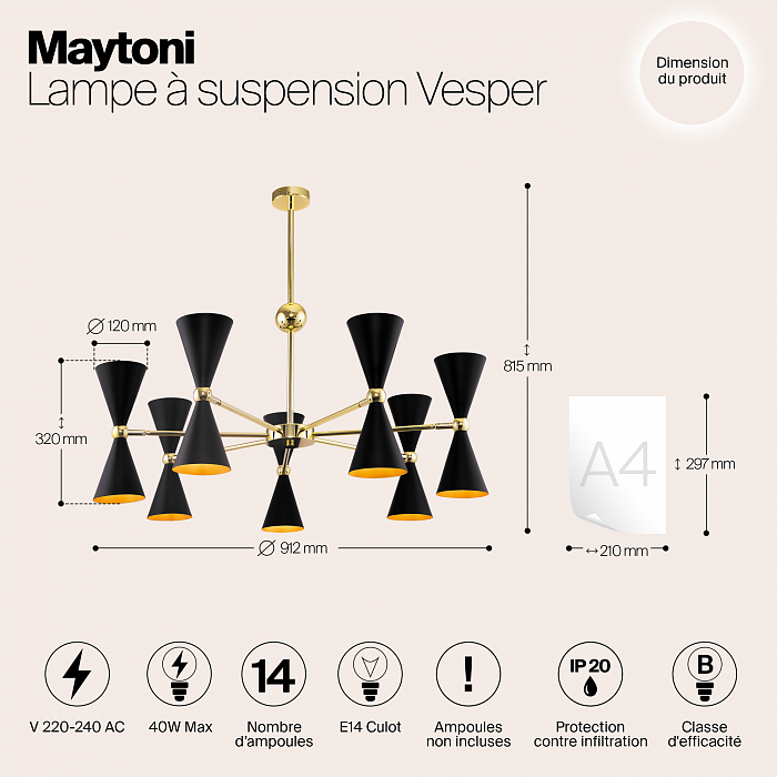 Светильник Maytoni MOD108PL-14GB
